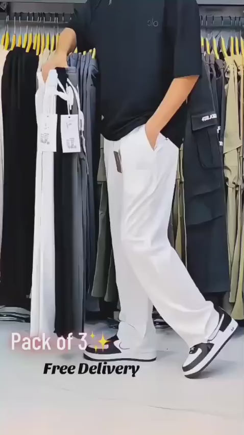 🔥 Korean Baggy Trousers – Pack of 3 🔥.